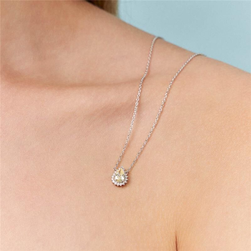 Colar Cristal Gota - Prata 925