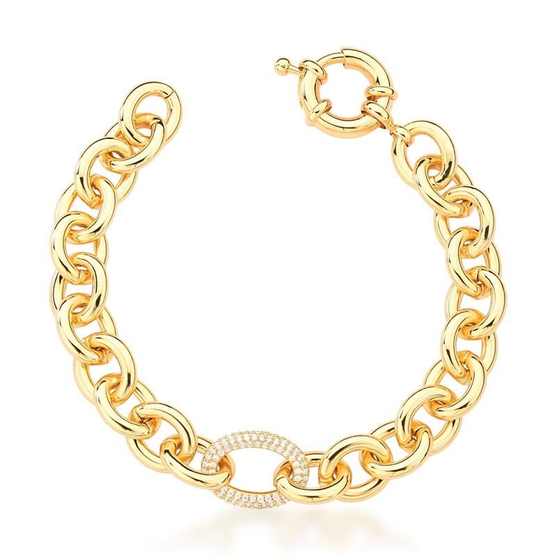 Pulseira Glamour com Elo Cravejado