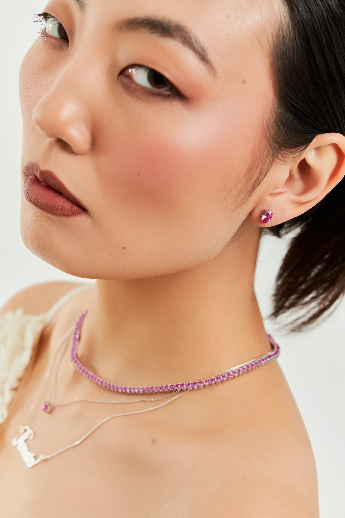 Colar Riviera 3 Garras - Pink