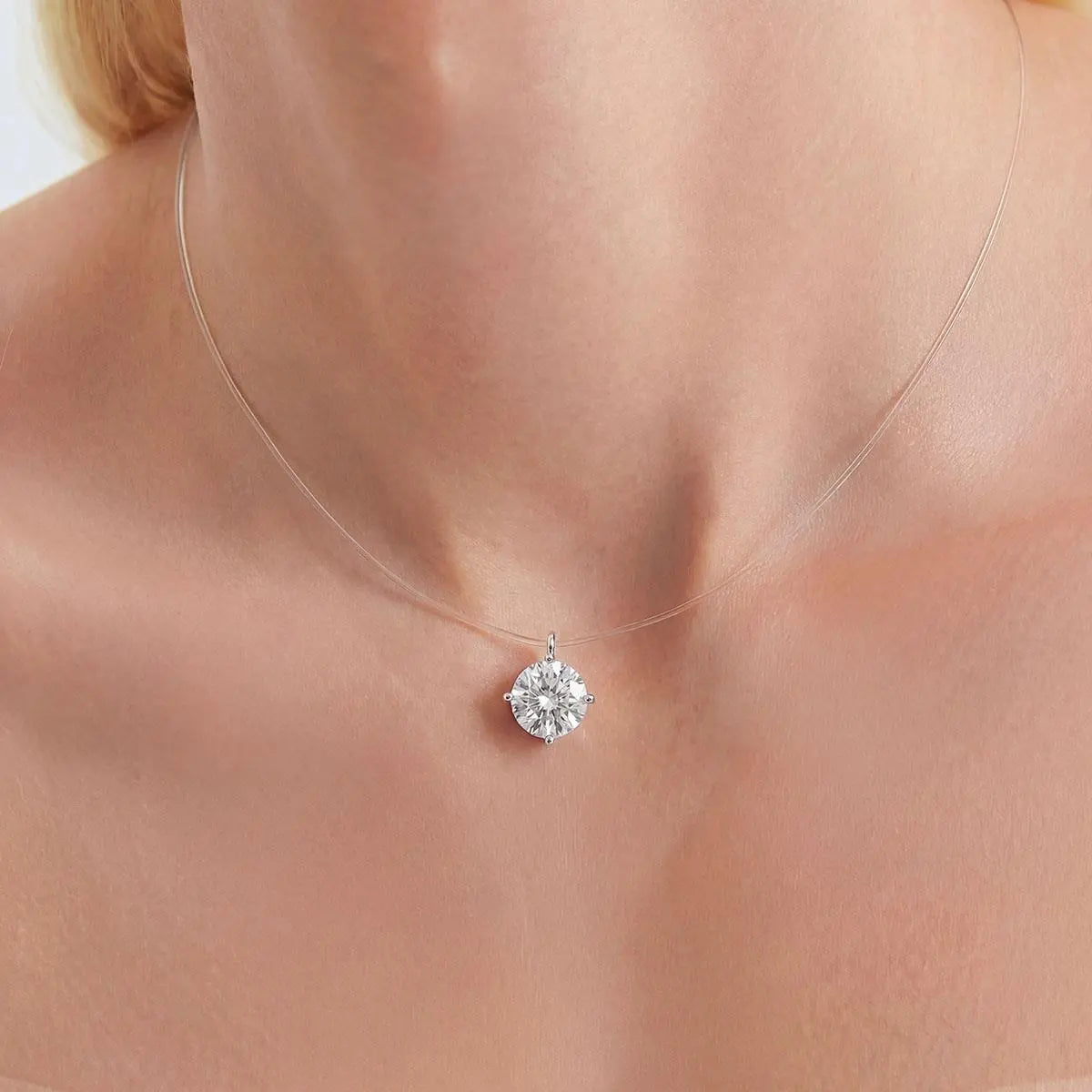 Colar Ponto de Luz Virginia - Pedra Moissanite 8mm
