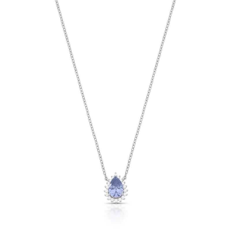 Colar Cristal Gota - Prata 925