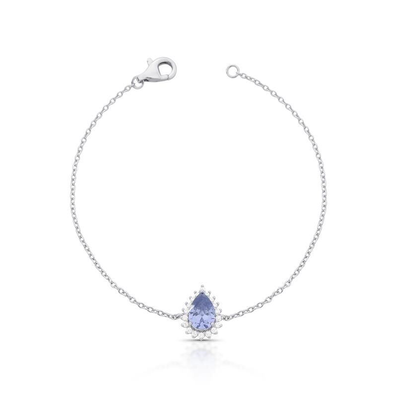 Pulseira Cristal Gota - Prata 925