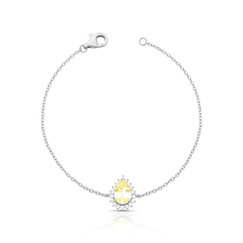 Pulseira Cristal Gota - Prata 925