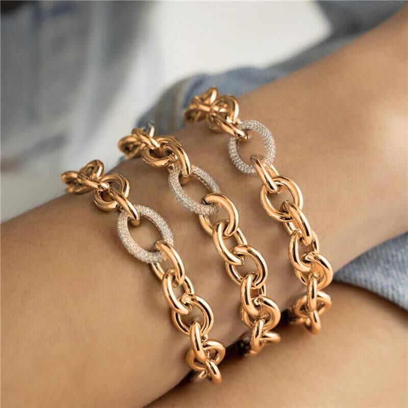Pulseira Glamour com Elo Cravejado