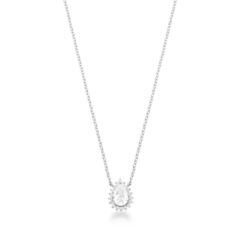 Colar Cristal Gota - Prata 925