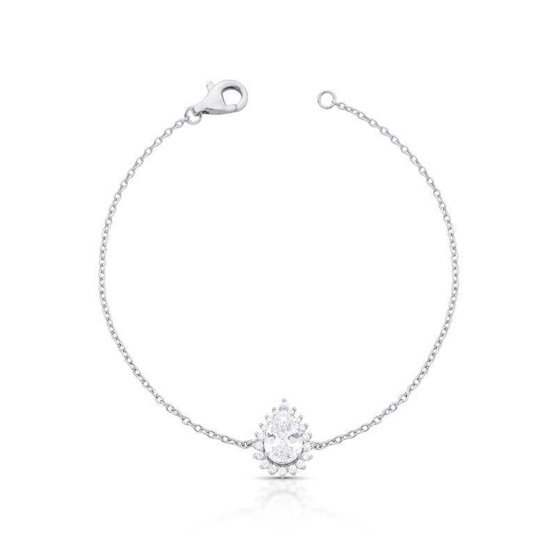 Pulseira Cristal Gota - Prata 925