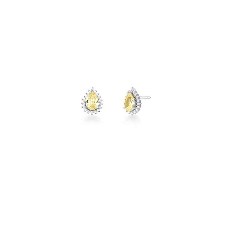 Brinco Gota Cristal - Prata 925