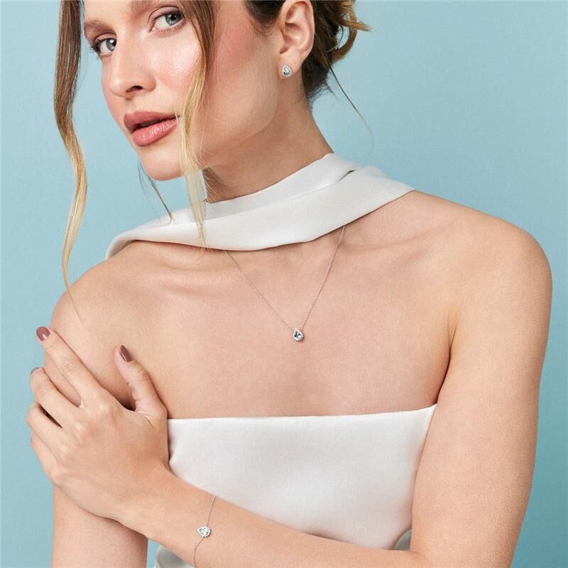 Colar Cristal Gota - Prata 925