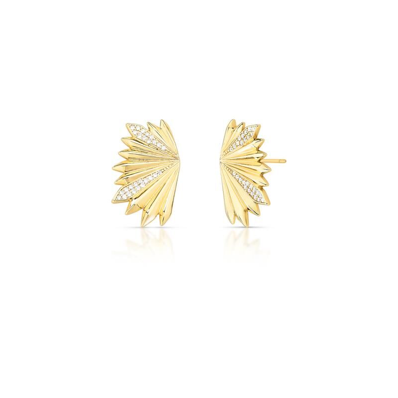 Brinco leque dourado