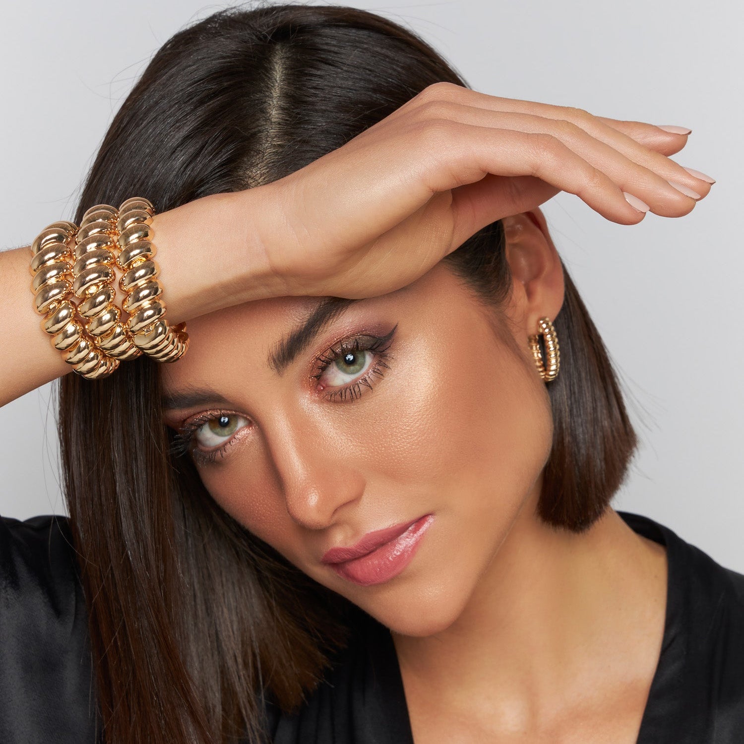 Pulseira Gomos Lisos Dourados