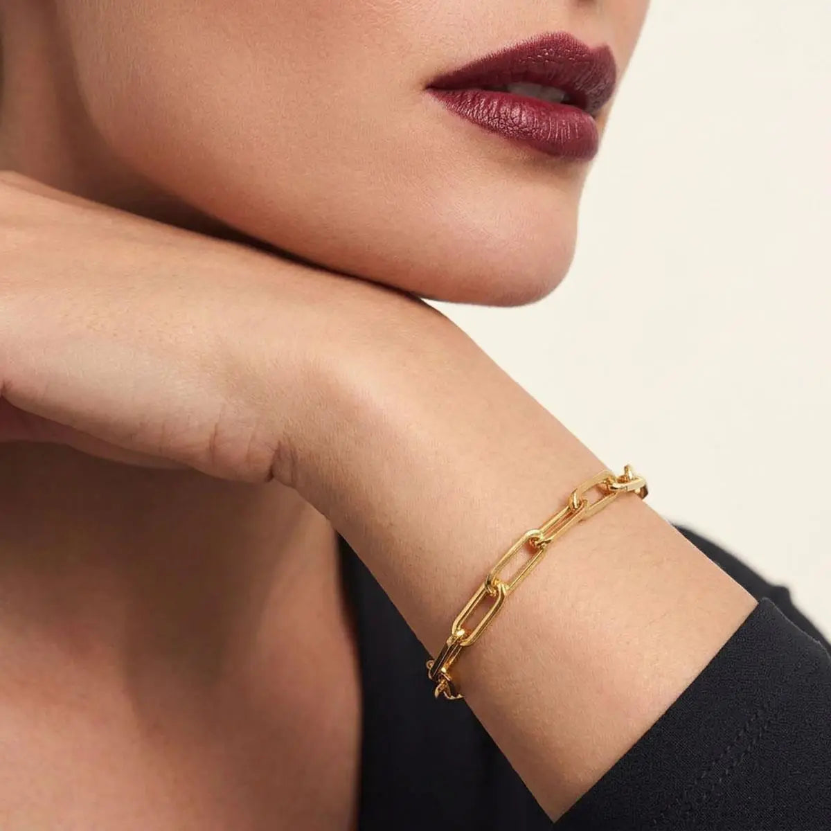 Pulseira Elos Longos Dourada