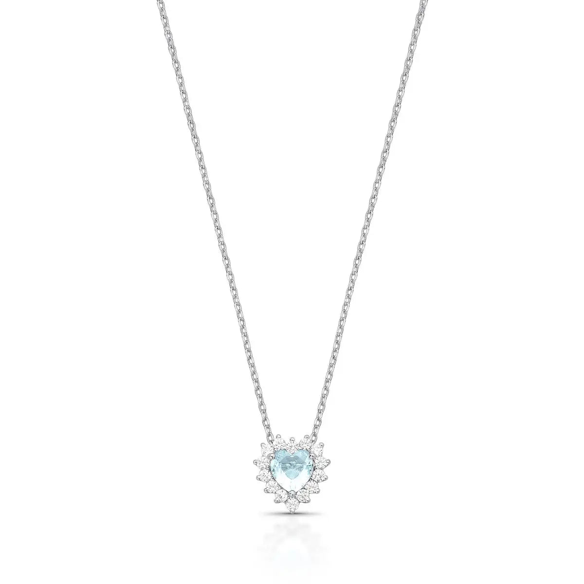 Colar Coração Azul Claro