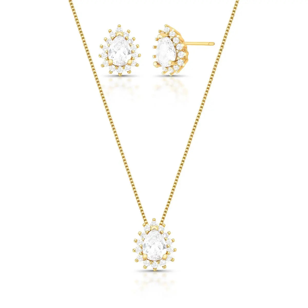 Conjunto Colar e Brinco Cristal