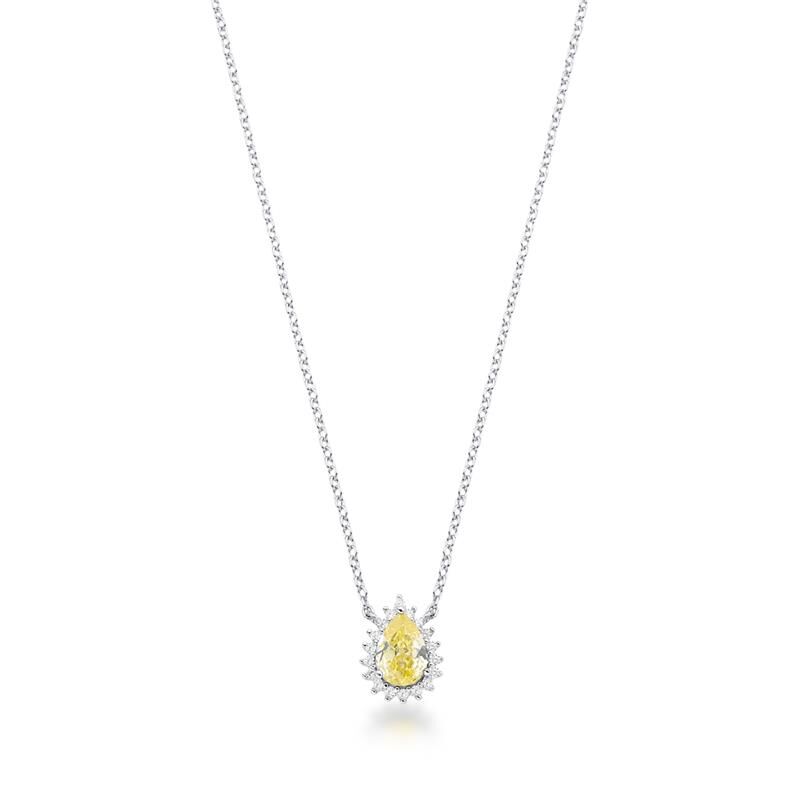 Colar Cristal Gota - Prata 925