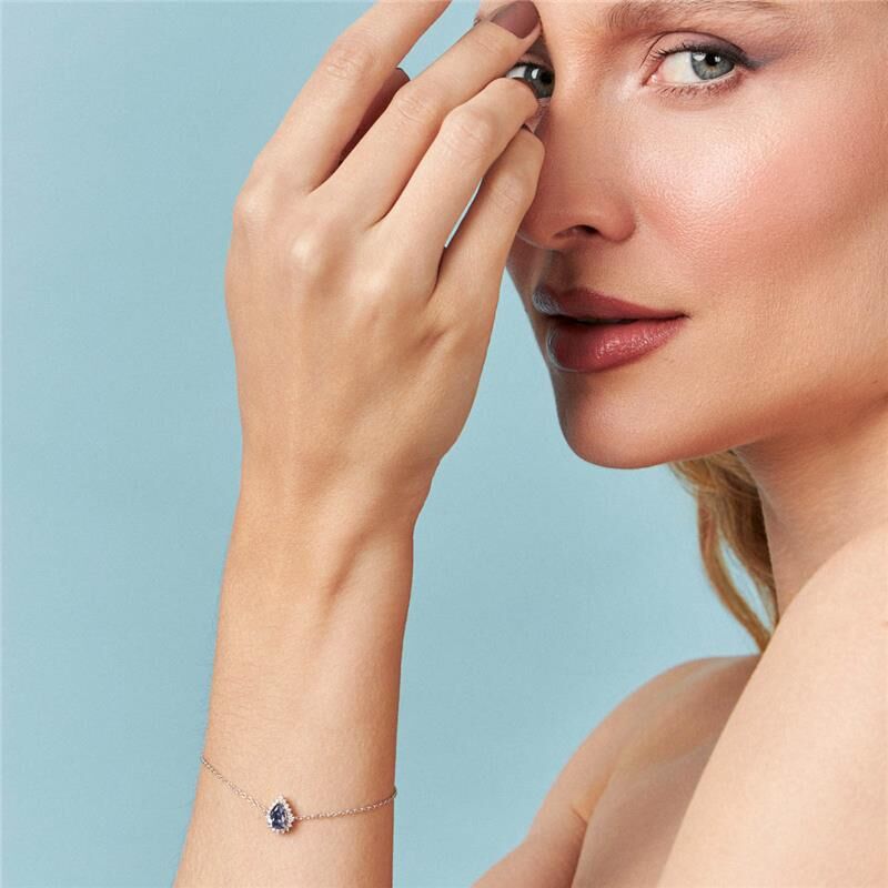 Pulseira Cristal Gota - Prata 925