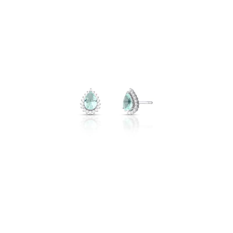 Brinco Gota Cristal - Prata 925
