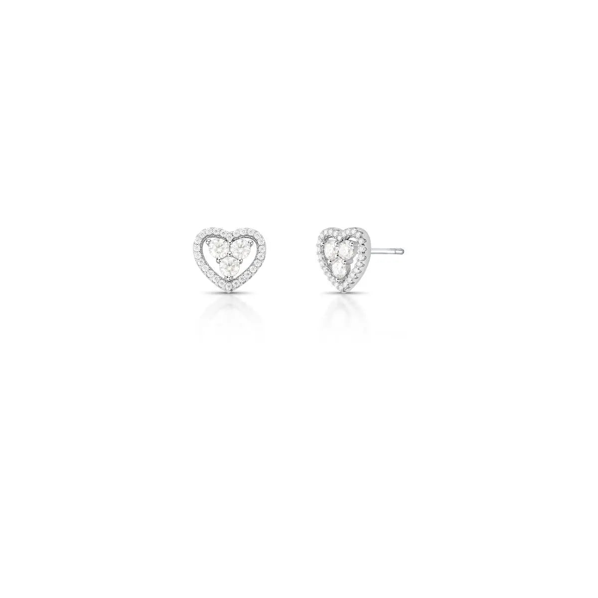 Brinco Coração Moissanite 3mm