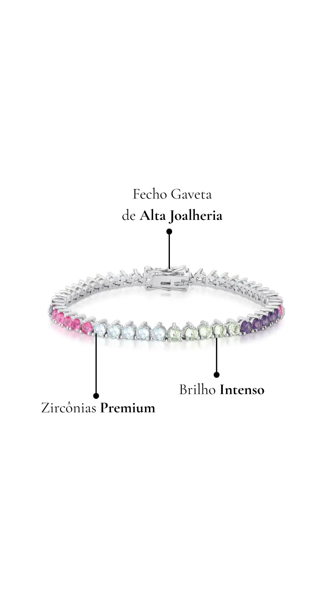 Pulseira Riviera 3 Garras - Multicolor