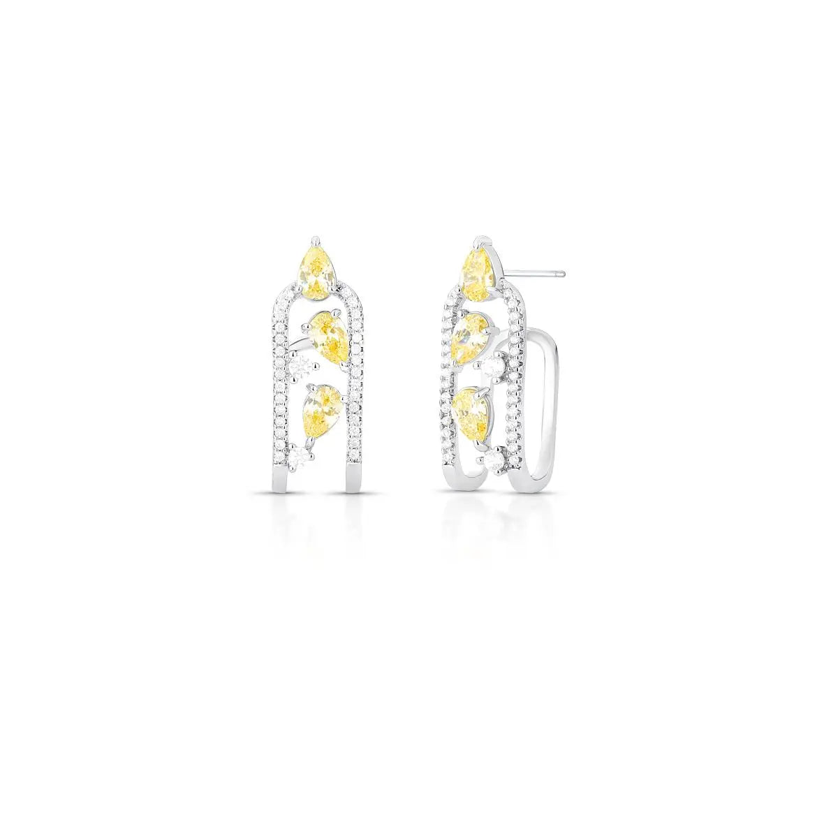 Brinco Meia Argola Virginia - Yellow Fancy