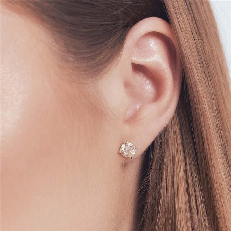 Brinco Ponto de Luz Moissanite 6,5 mm - Prata 925