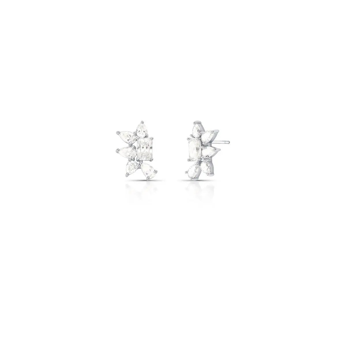 Brinco Ear Cuff Flower Moissanite