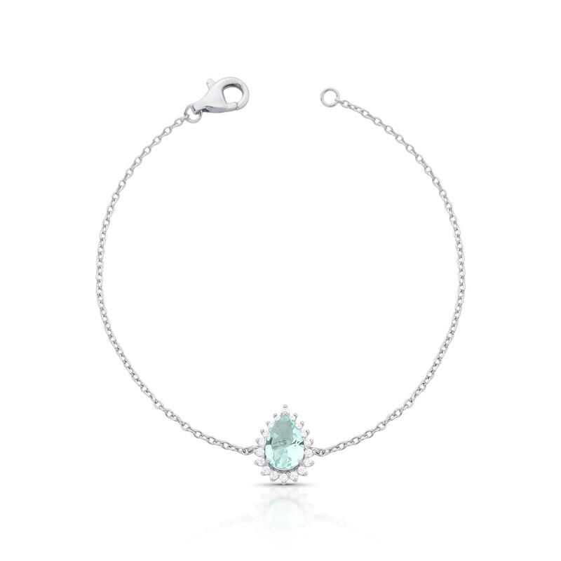 Pulseira Cristal Gota - Prata 925
