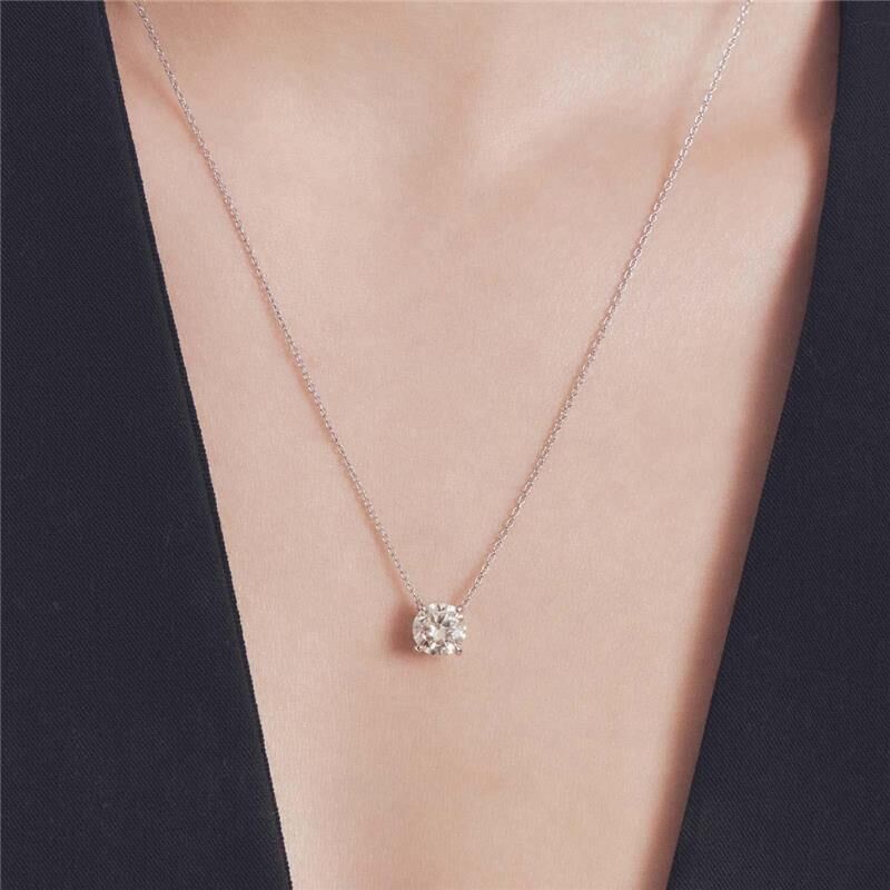 Colar Ponto de Luz Moissanite 8mm