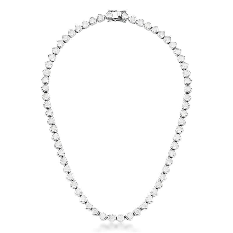 Colar Riviera White Hearts -  6mm