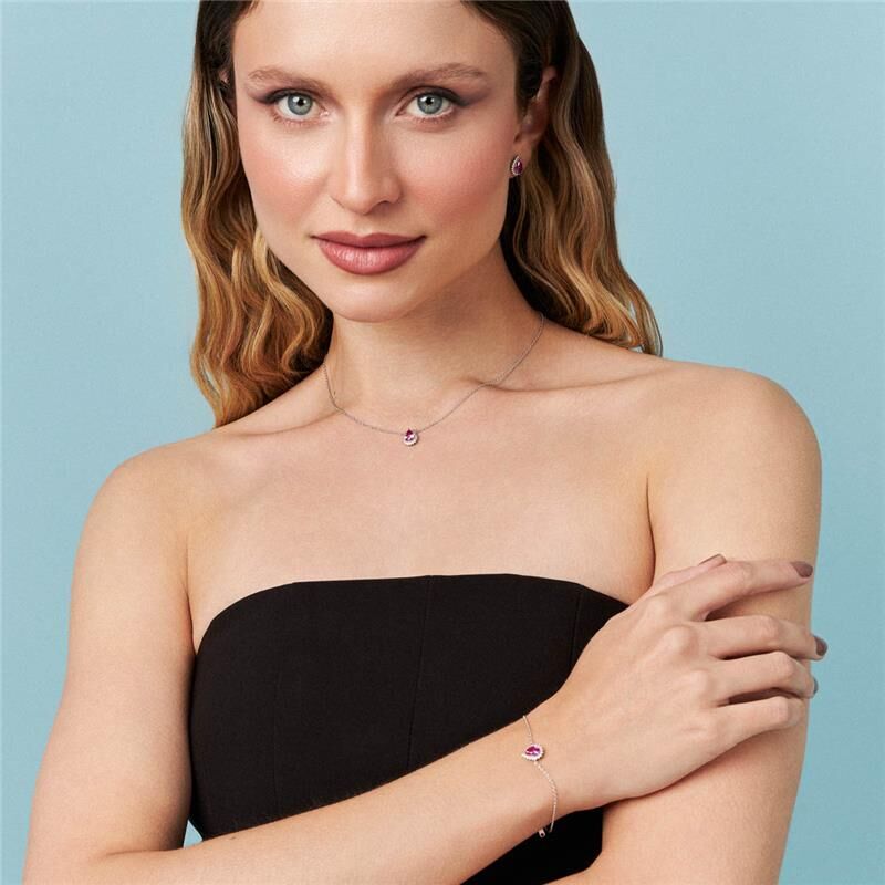 Pulseira Cristal Gota - Prata 925