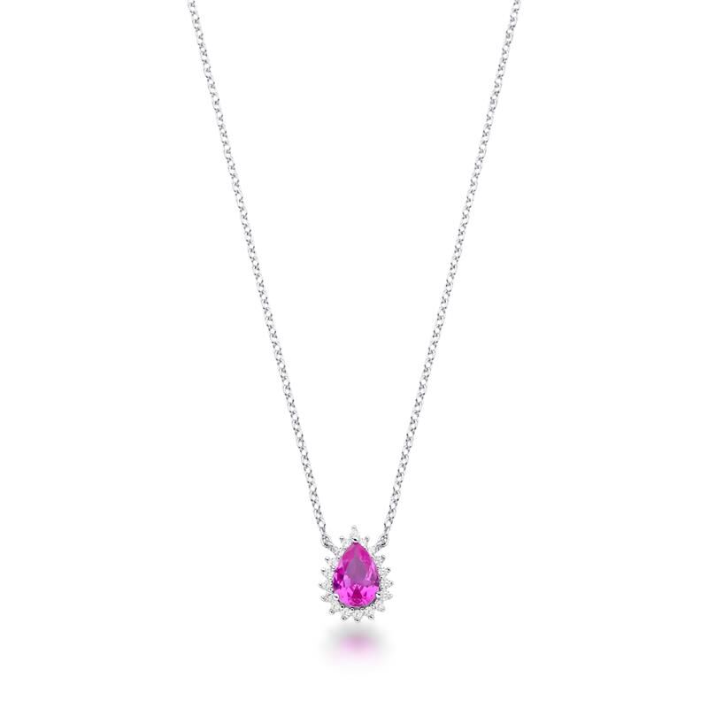 Colar Cristal Gota - Prata 925
