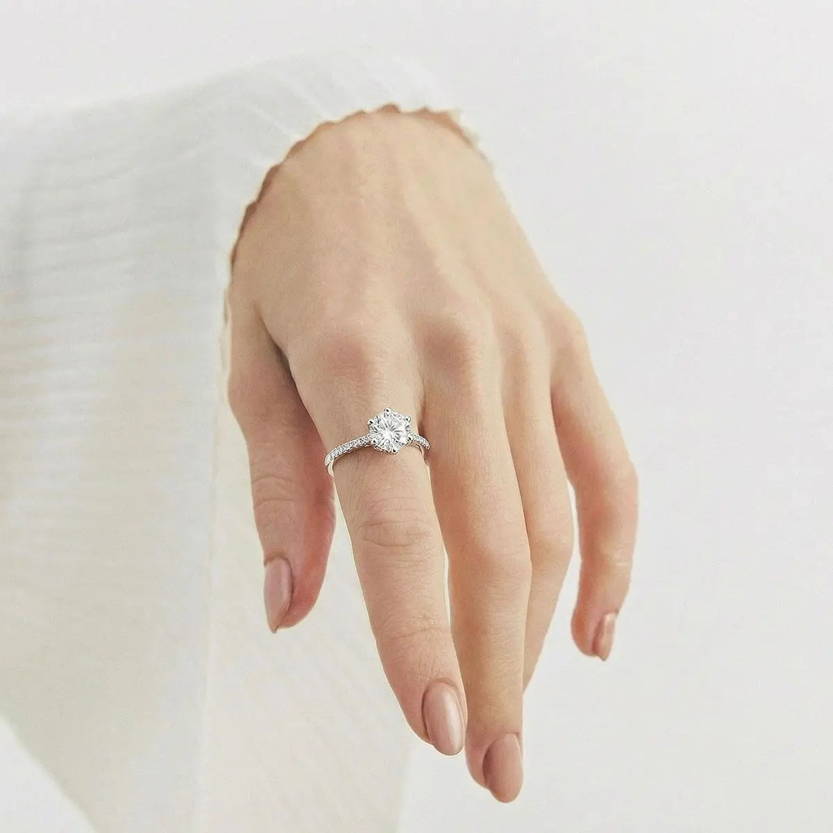Anel Duas Voltas Moissanite 6mm