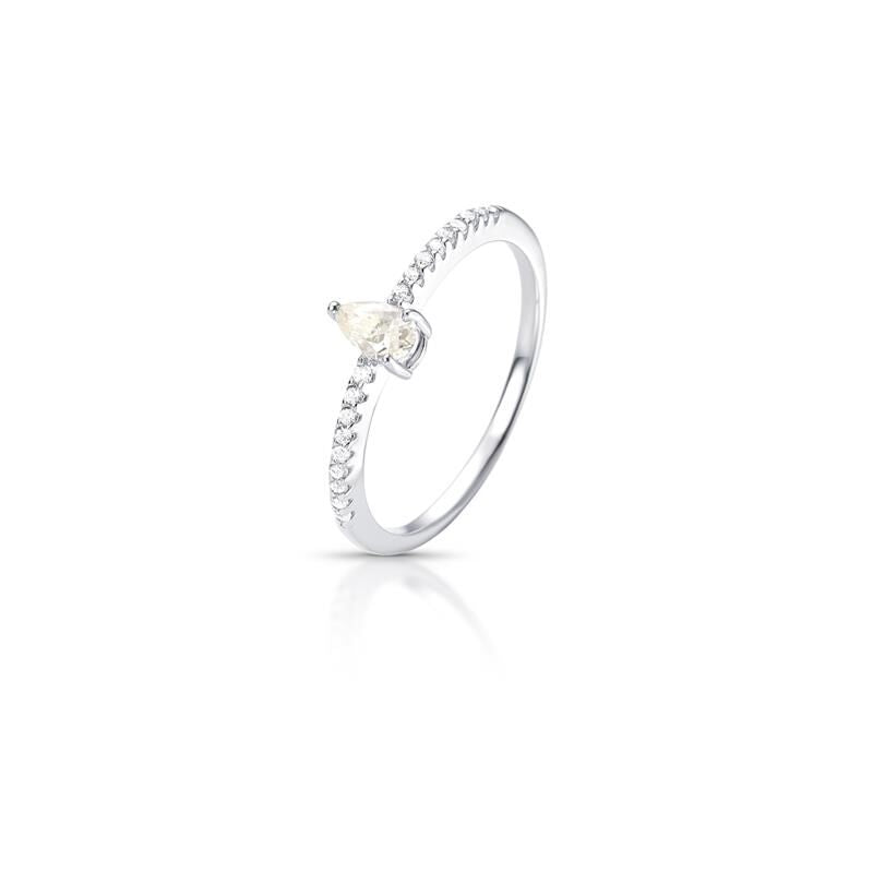 Anel Pedra Gota Moissanite 3.5mm