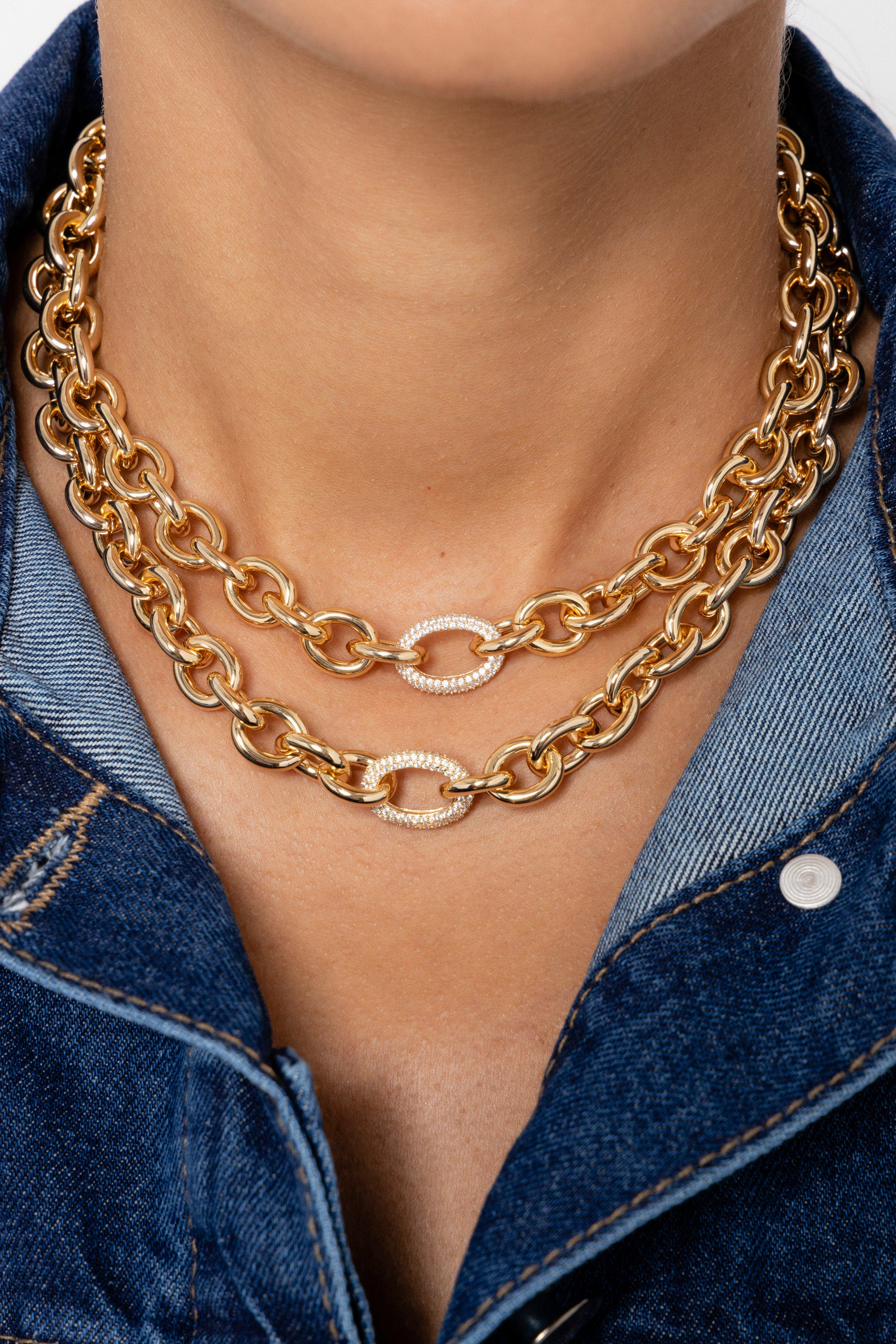 Colar Glamour com Elo Cravejado