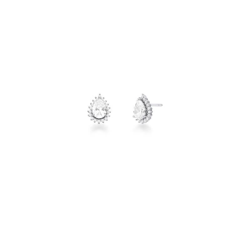 Brinco Gota Cristal - Prata 925
