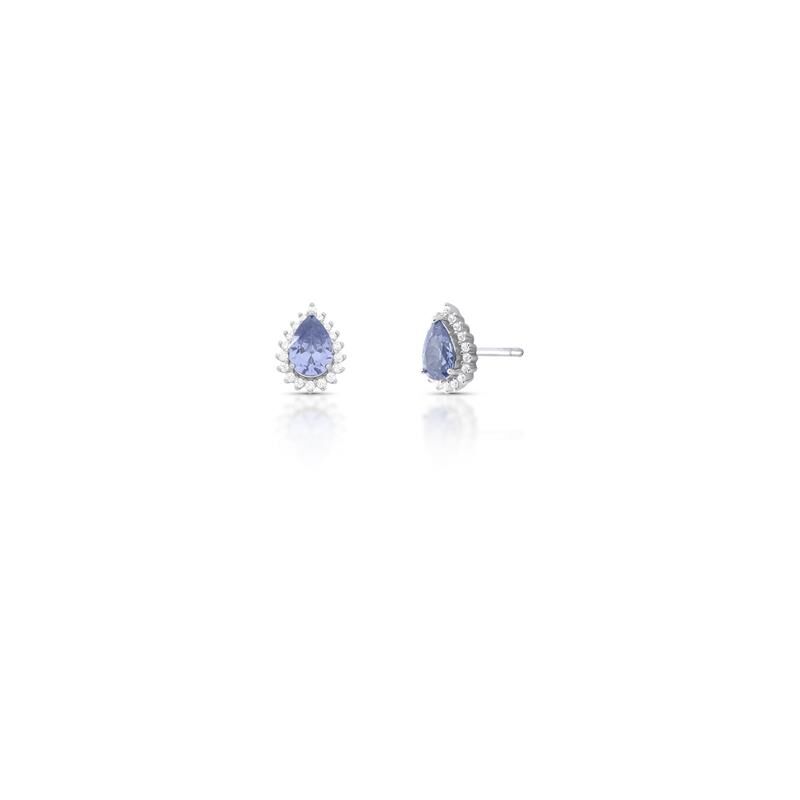 Brinco Gota Cristal - Prata 925