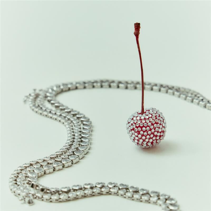 Colar Riviera White Hearts -  6mm