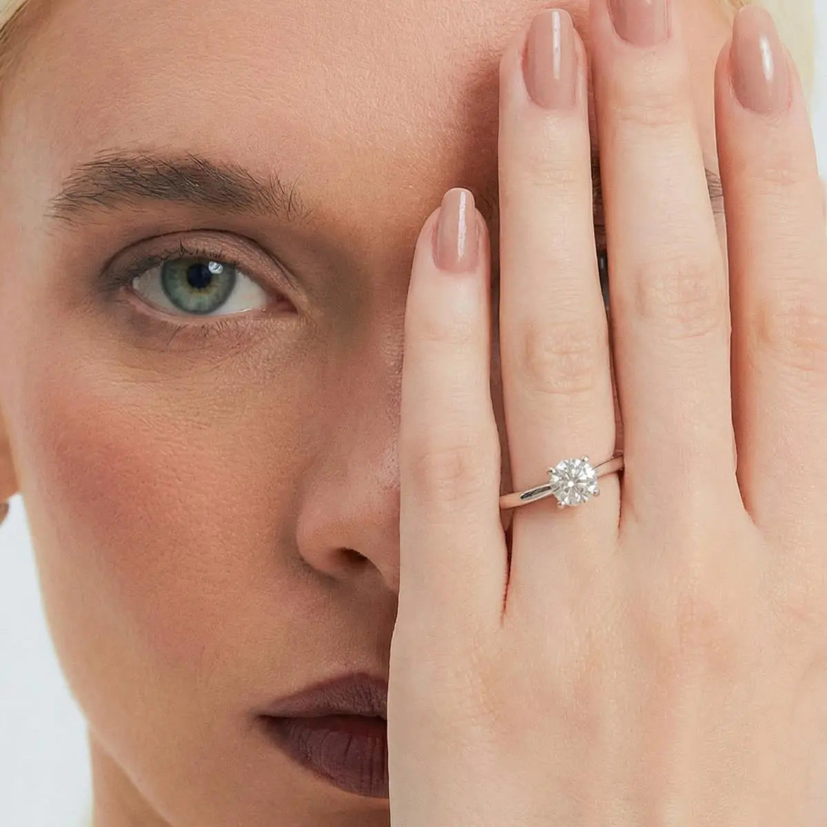 Anel Solitário Moissanite 6,5mm