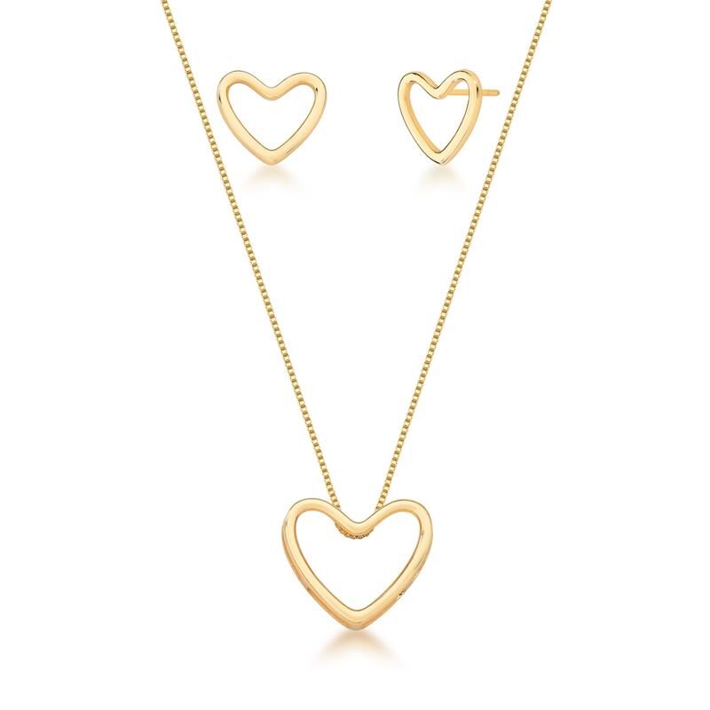 Conjunto Colar e Brinco Heart