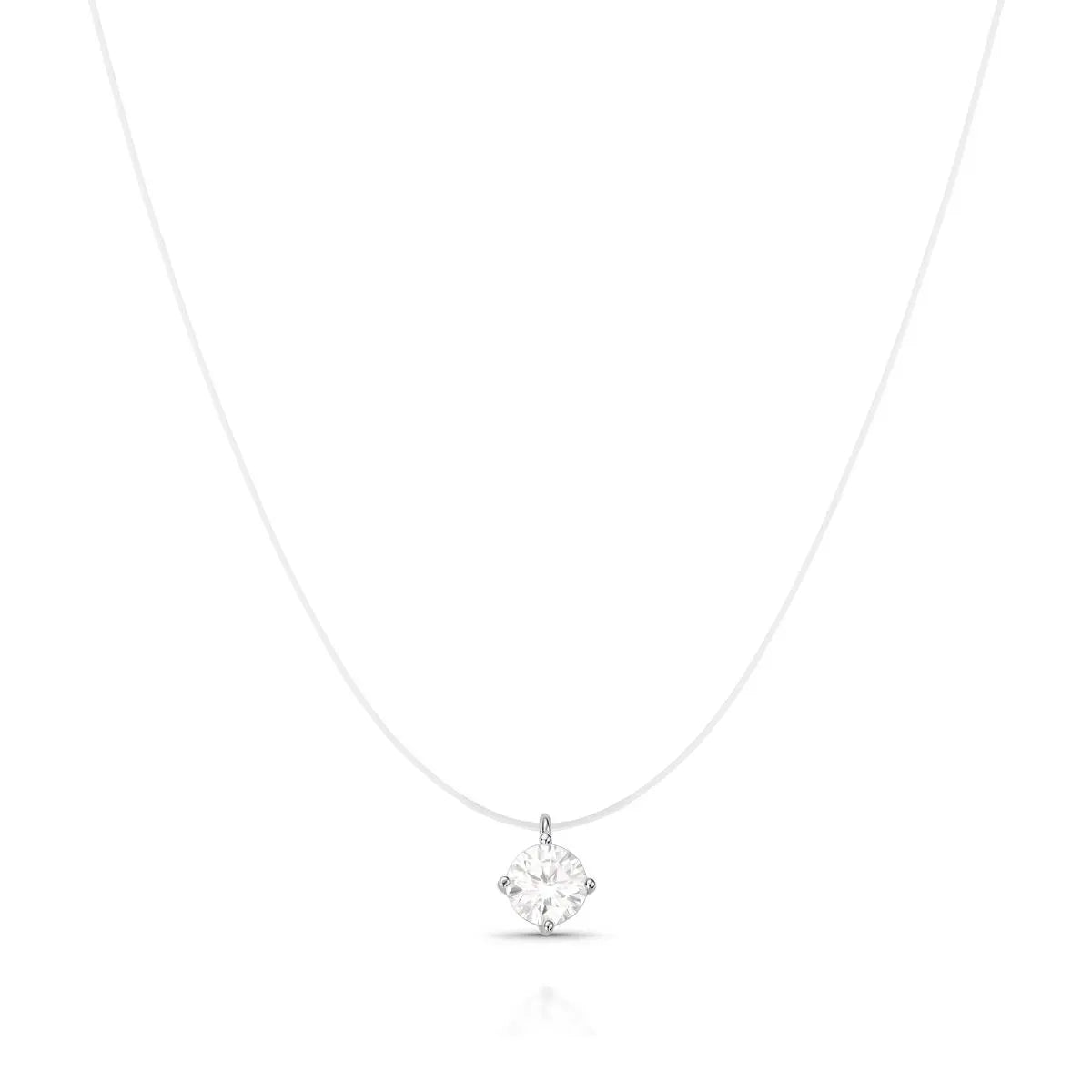 Colar Nylon Ponto de Luz Moissanite 6mm - 0.8ct