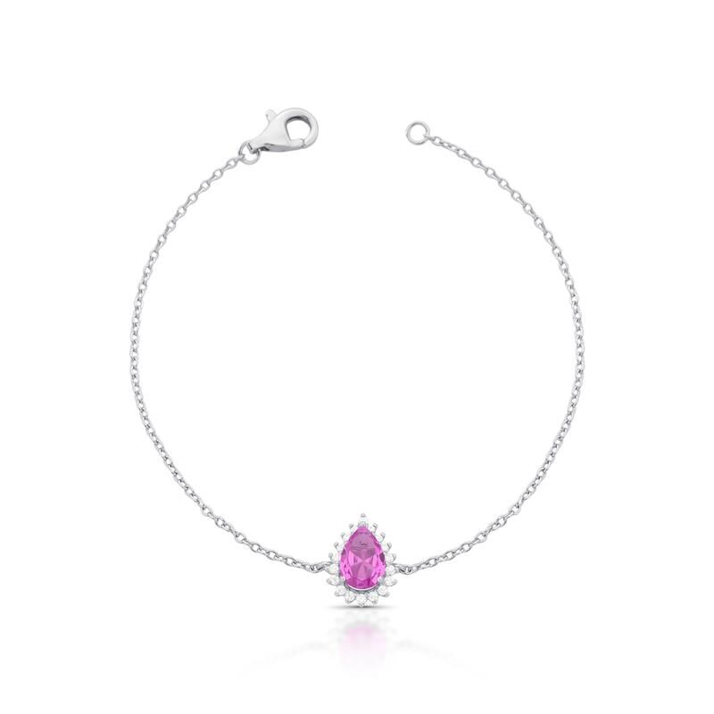 Pulseira Cristal Gota - Prata 925